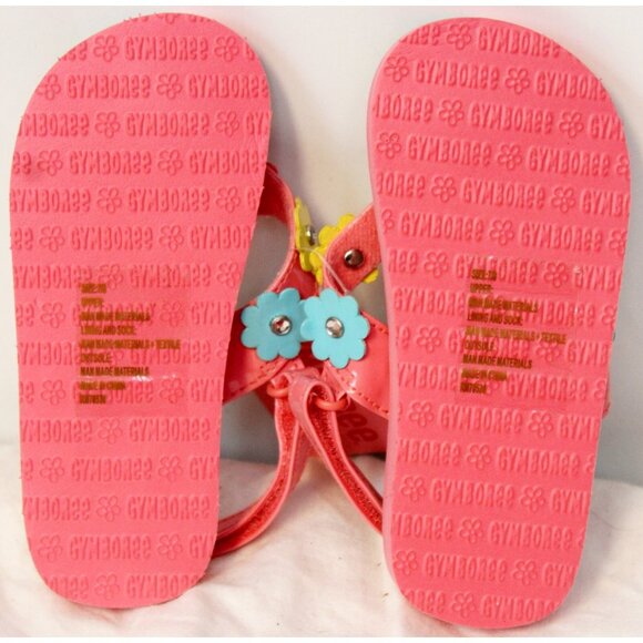 2009 Gymboree Happy Rainbow Sandals Shoes sz 5/6 Blue Dots Yellow Straps Rhinest - Picture 4 of 4